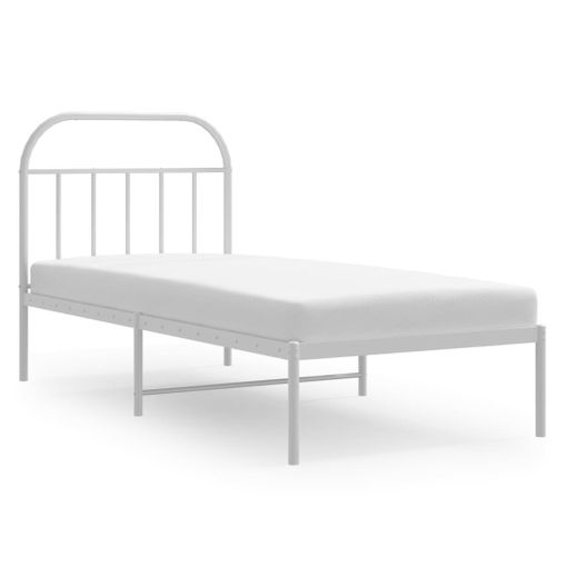 vidaXL Estructura cama metal con cabecero y pie cama blanca 90x190 cm