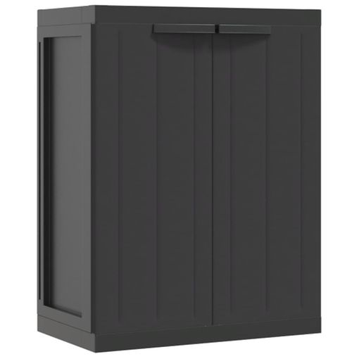VidaXL Armario de almacenaje exterior PP negro 65x37x85 cm