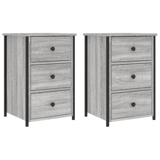 2 uds Mesitas de noche de pared, Mesillas de Noche, Comoda, Mesas Auxiliar  color gris Sonoma