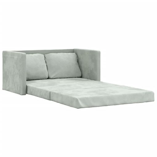 VidaXL Sofá cama de suelo 2 en 1 tela gris claro 112x174x55 cm