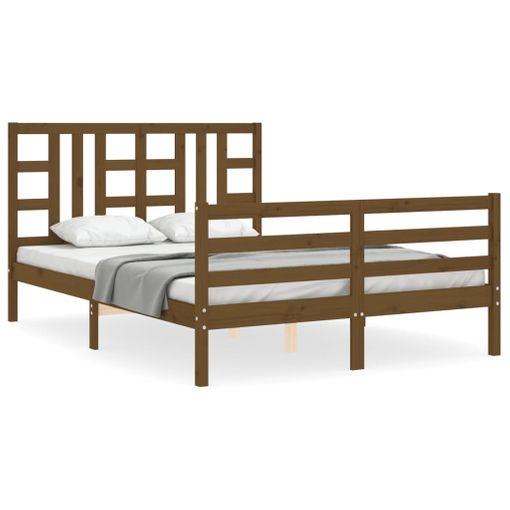 Estructura De Cama De Madera Maciza De Acacia 160x200 Cm con Ofertas en  Carrefour