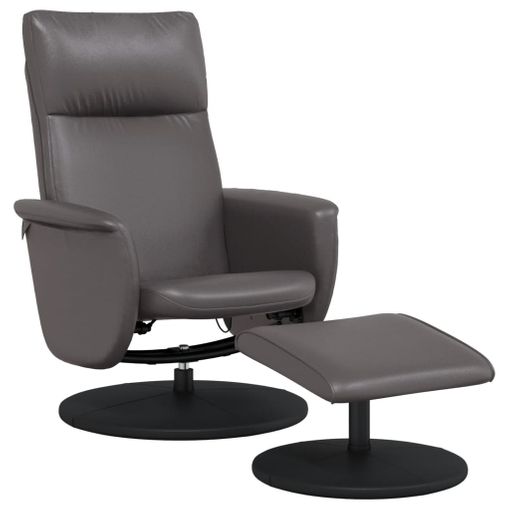 Sillón Reclinable De Cuero Sintético Gris Vidaxl con Ofertas en Carrefour