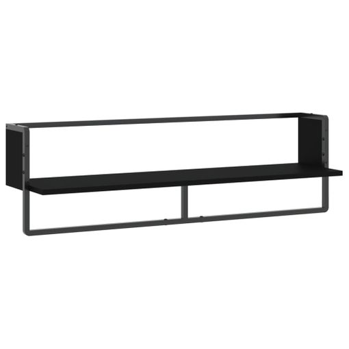 Estante De Pared Con Barra Negro 100x25x30 Cm Vidaxl con Ofertas