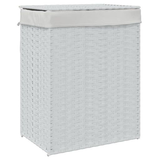 Cesto De Ropa Sucia Con Tapa Ratán Sintético Blanco 46x33x60 Cm Vidaxl con  Ofertas en Carrefour