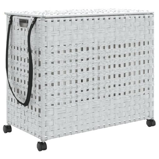 Cesto De Ropa Sucia 2 Secciones Ratán Sintético Gris 53x35x57cm Vidaxl con  Ofertas en Carrefour