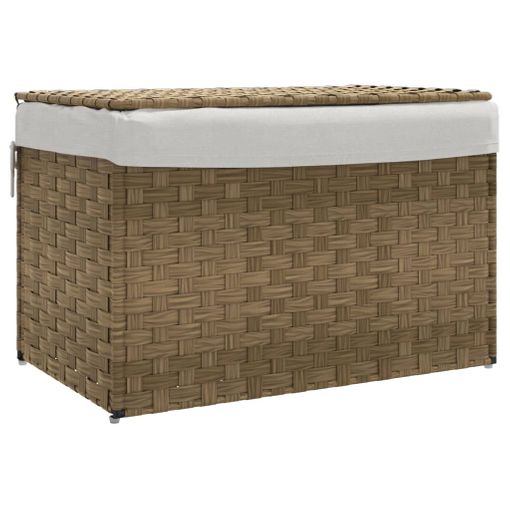 TIENDA EURASIA® Cesto para la Ropa Sucia con Tapa - Textura Ratán - 50L -  36,5 x 54,5 x 38 cm