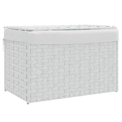 Cesto De Ropa Sucia Con Tapa Ratán Sintético Blanco 46x33x60 Cm Vidaxl con  Ofertas en Carrefour