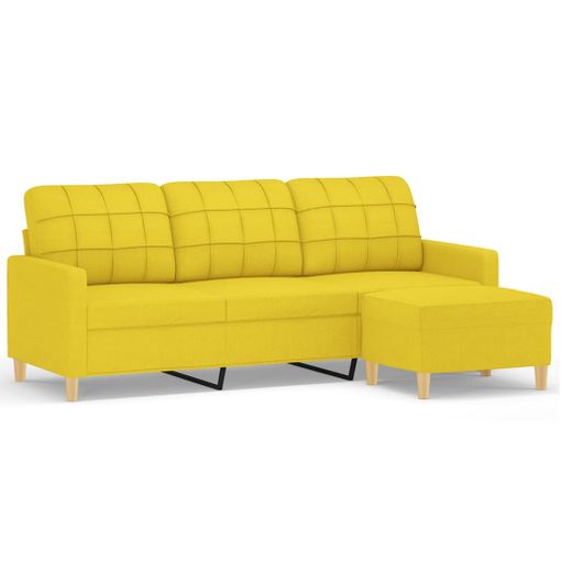 Sillón Con Taburete Tela Amarillo Claro 60 Cm Vidaxl con Ofertas en  Carrefour