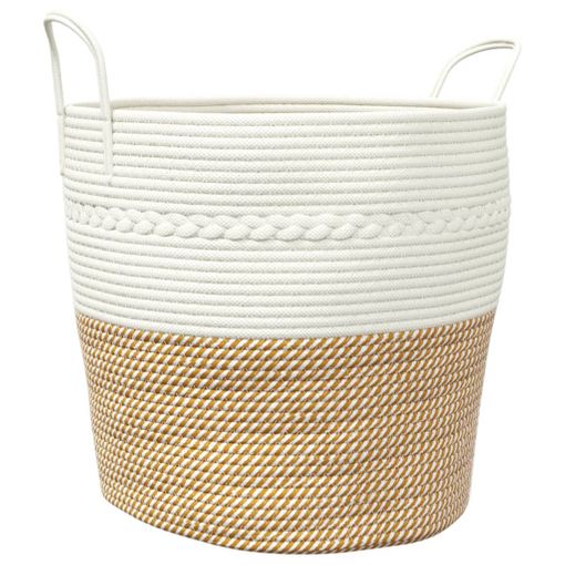 Cestas De Almacenaje 2 Uds Algodón Marrón Y Blanco Ø24x18 Cm Vidaxl con  Ofertas en Carrefour