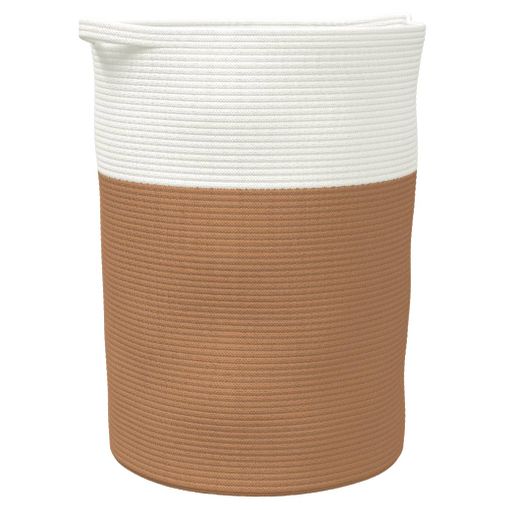 Cestas De Almacenaje 2 Uds Algodón Marrón Y Blanco Ø28x28 Cm Vidaxl con  Ofertas en Carrefour