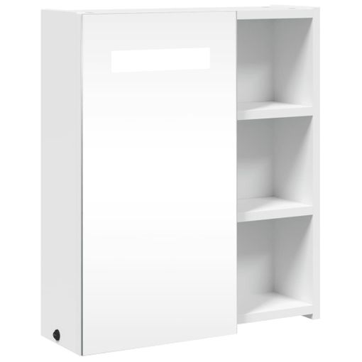 vidaXL Armario espejo de baño con luz LED acrílico blanco 40x12x45 cm