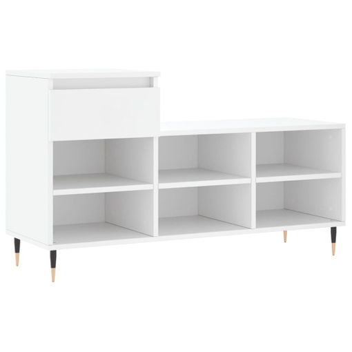 vidaXL Mueble zapatero madera contrachapada blanco 63x24x103 cm