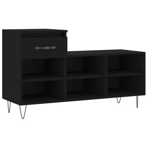 vidaXL Mueble zapatero madera contrachapada negro 59x17x81 cm