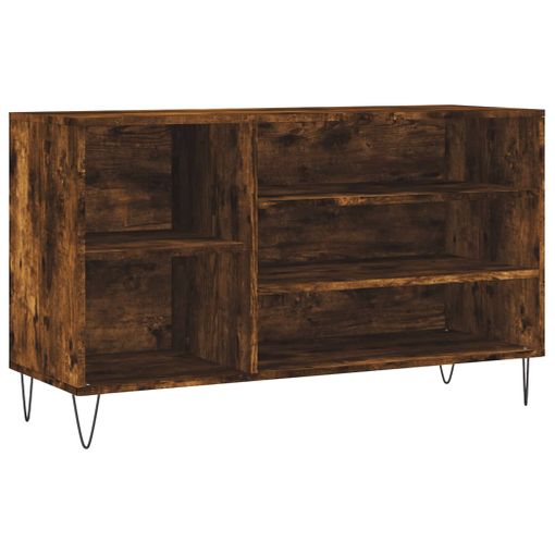 vidaXL Mueble zapatero madera contrachapada roble ahumado 102x35x55 cm