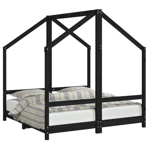 Estructura de cama para niños madera de pino negro 70x140 cm