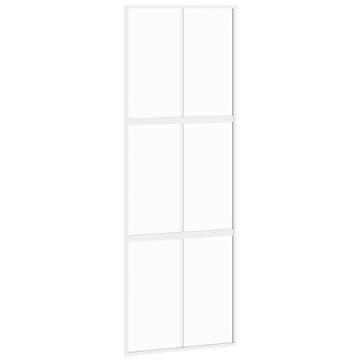Puerta corredera vidrio templado y aluminio blanca 76x205 cm