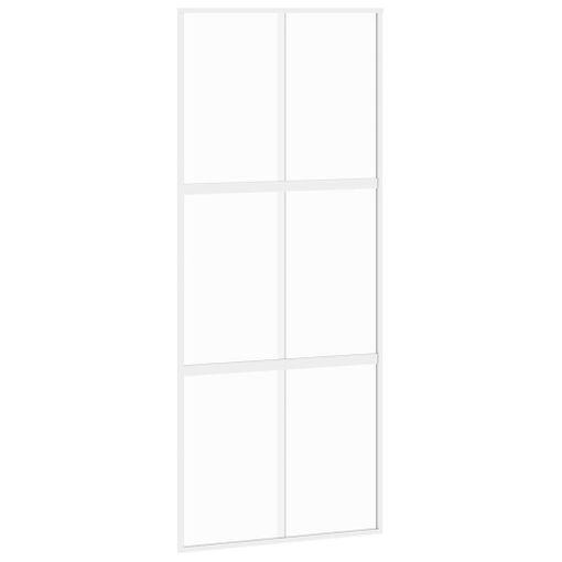 Puerta Corredera Vidrio Templado Y Aluminio Blanca 90x205 Cm Vidaxl con  Ofertas en Carrefour