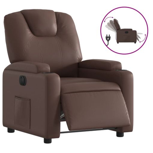 Sillón Reclinable De Cuero Sintético Gris Vidaxl con Ofertas en Carrefour