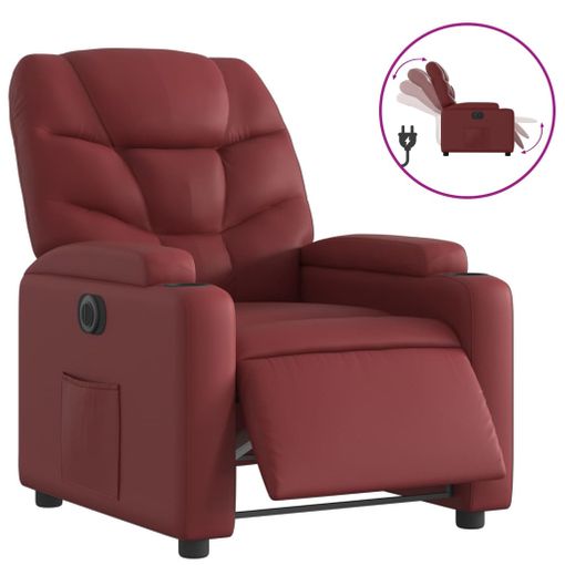 Sillón Reclinable De Cuero Sintético Gris Vidaxl con Ofertas en Carrefour