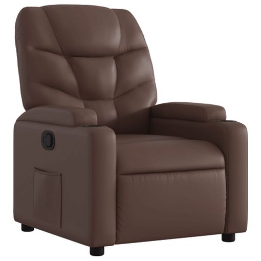 Sillón Reclinable De Cuero Sintético Gris Vidaxl con Ofertas en Carrefour