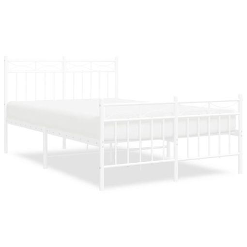 Estructura cama metal con cabecero y estribo blanco 120x190 cm