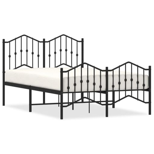 Estructura cama metal con cabecero y estribo blanco 120x190 cm