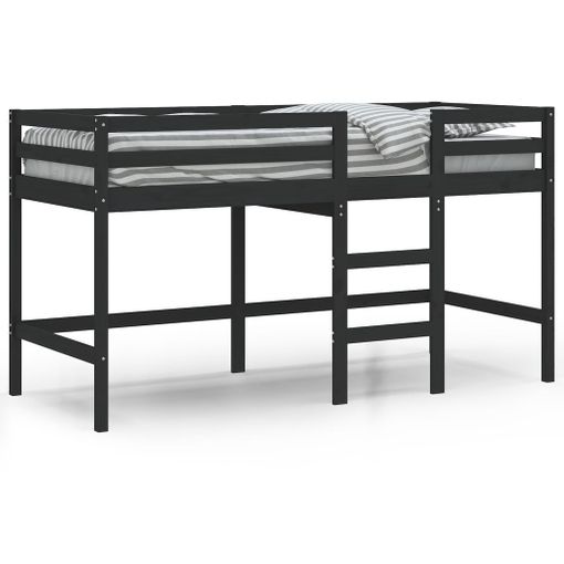 Estructura De Cama Individual Madera Maciza Negra 90x190 Cm Vidaxl con  Ofertas en Carrefour