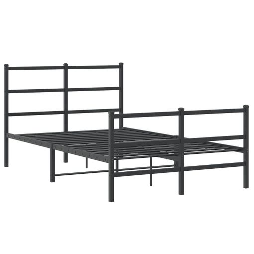 vidaXL Estructura de cama con somier metal negro 120x200 cm