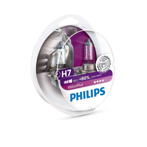 Philips VIsion Plus 60% H1 55W Two Bulbs Head Light High Beam Plug