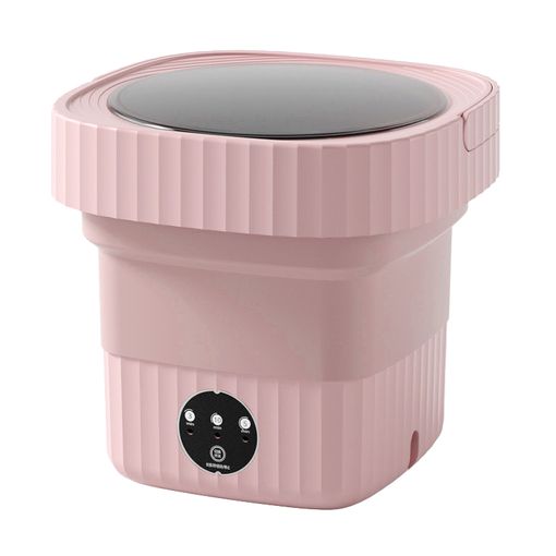 Mini Lavadora Portátil Plegable con Centrifugado - ROSADO