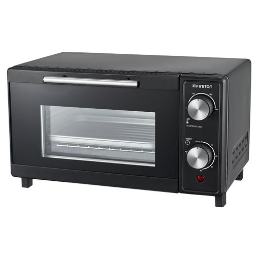 Horno eléctrico mini de sobremesa color gris con potencia de 1000 W y 10  litros de capacidad Romo