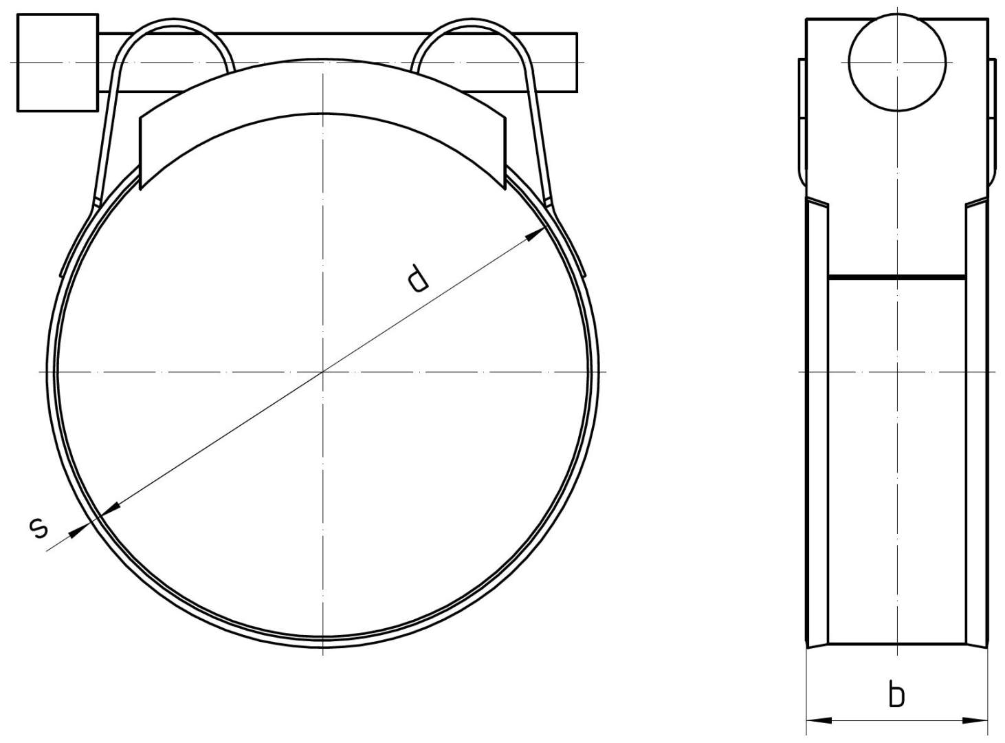 Hose clamp one piece 119