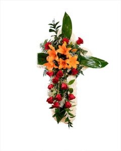 cruz rosas rojas