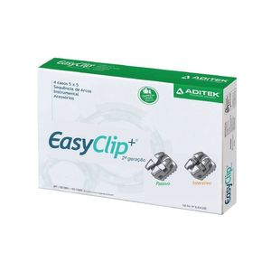 Estojo Bráquete Metálico Autoligado EasyClip+ Passivo MBT 022  com gancho 3,4,5 - 4 casos  