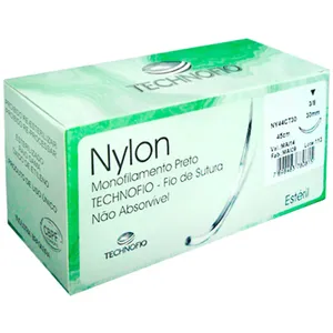 Fio de Sutura Nylon com agulha 3/8 CT 3,0cm - 24 unidades