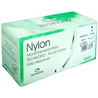 Fio de Sutura Nylon com agulha 3/8 CT 2,4cm - 24 unidades