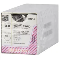 Fio de Sutura  Vicryl Rapid 3-0 agulha 1,7cm - 12 unidades.