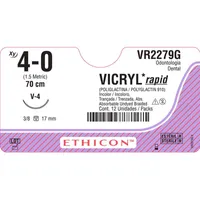 Fio de Sutura  Vicryl Rapid 4-0 agulha 1,7cm - 12 unidades