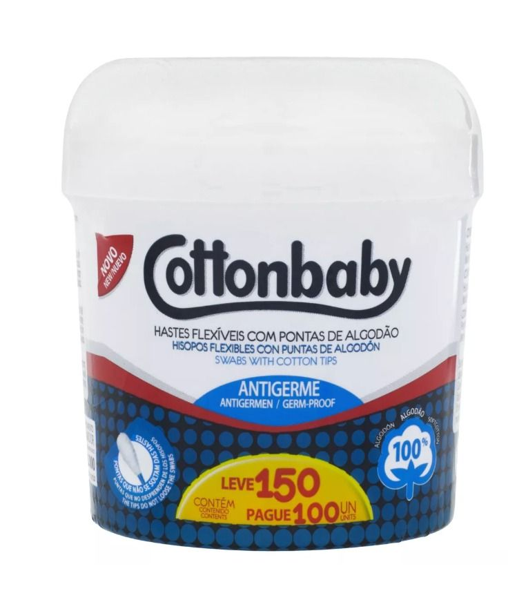 Haste Flexivel Cotton Line Baby Pote 45un - Soares Atacado Distribuidor