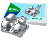 Kit Bráquete Metálico Vector+ MBT 022 com gancho 3,4,5 - 100 casos 