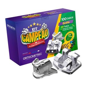 Kit Campeão Bráquete Metálico Advanced 100 casos + 120 Tubos + Roleta de Cores