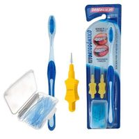 Kit Ortodôntico Escova Dental + Passa fio + Escova Interdental