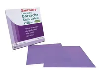 Lençol de Borracha Sanctuary Sem látex 15x15cm Médio Roxo - 15 unidades