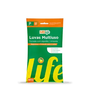 Luva de Látex Amarela para Limpeza (MBlife) M