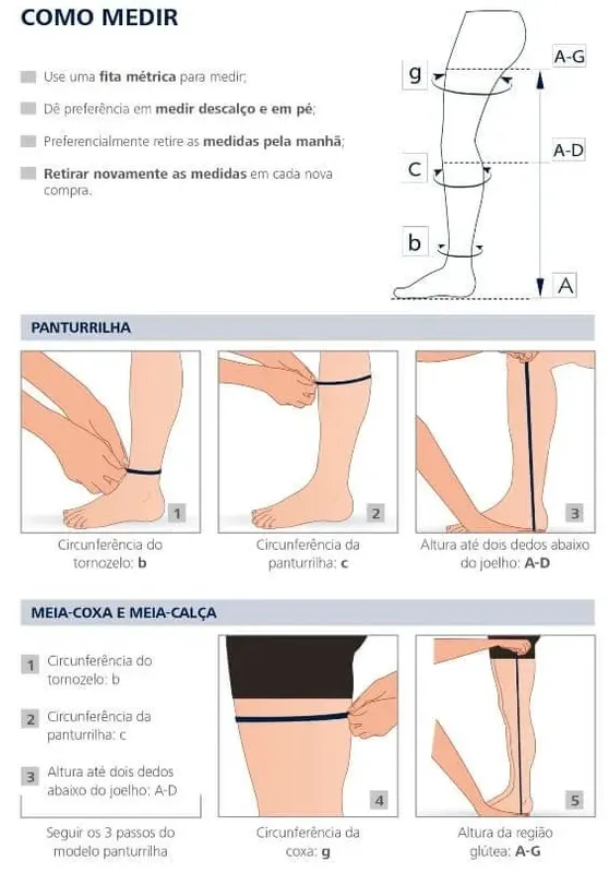 Meia Panturrilha 400s Antitrombo 18-23 mmHg Branca - Saúde Médica