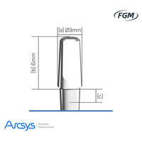 Munhão não Angulável Arcsys  (a)Ø3mmX(b)6mm