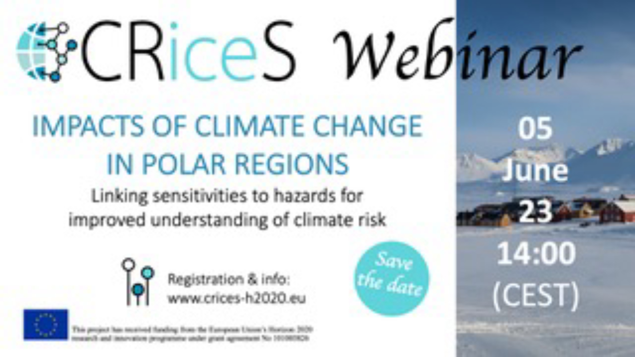CRiceS Webinar - Impacts of climate change in polar regions: Linking sensitivities to hazards for improved understanding of climate risk