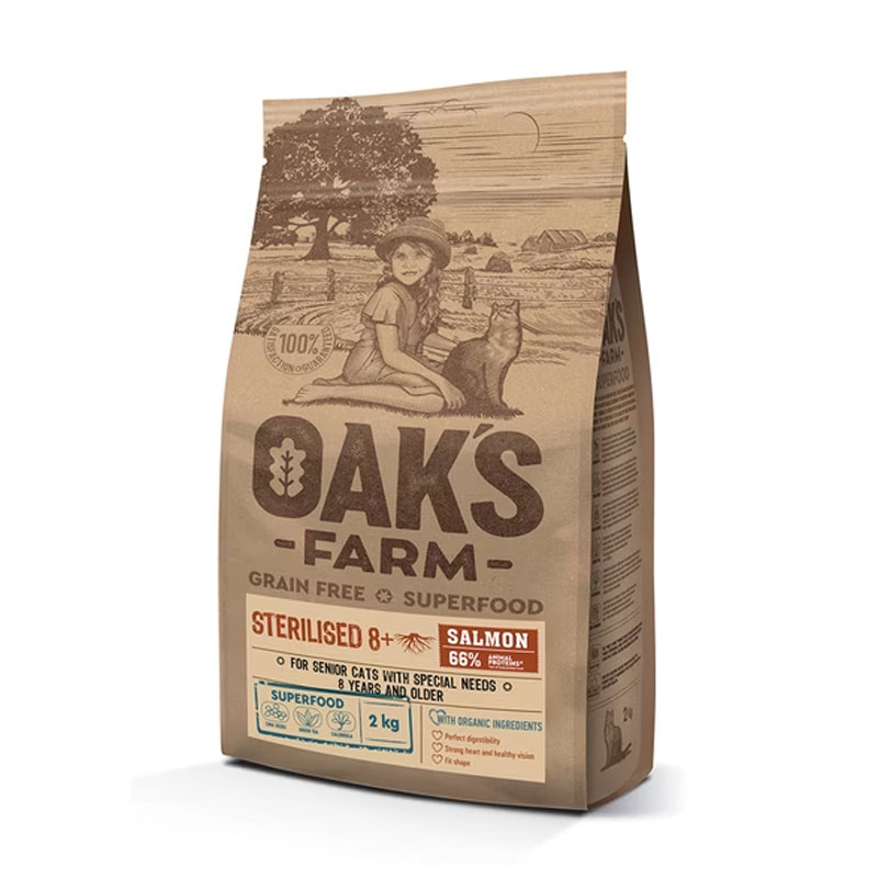 OAKS 歐克斯 OK6294 天然無穀熟齡貓飼料 鮭魚