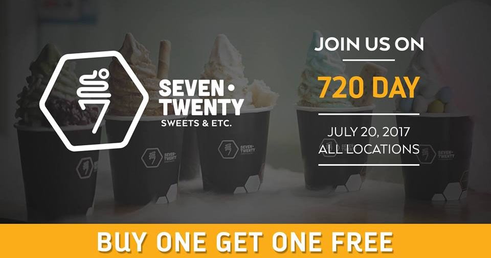 720 Sweets의 1 + 1 음료 이벤트!