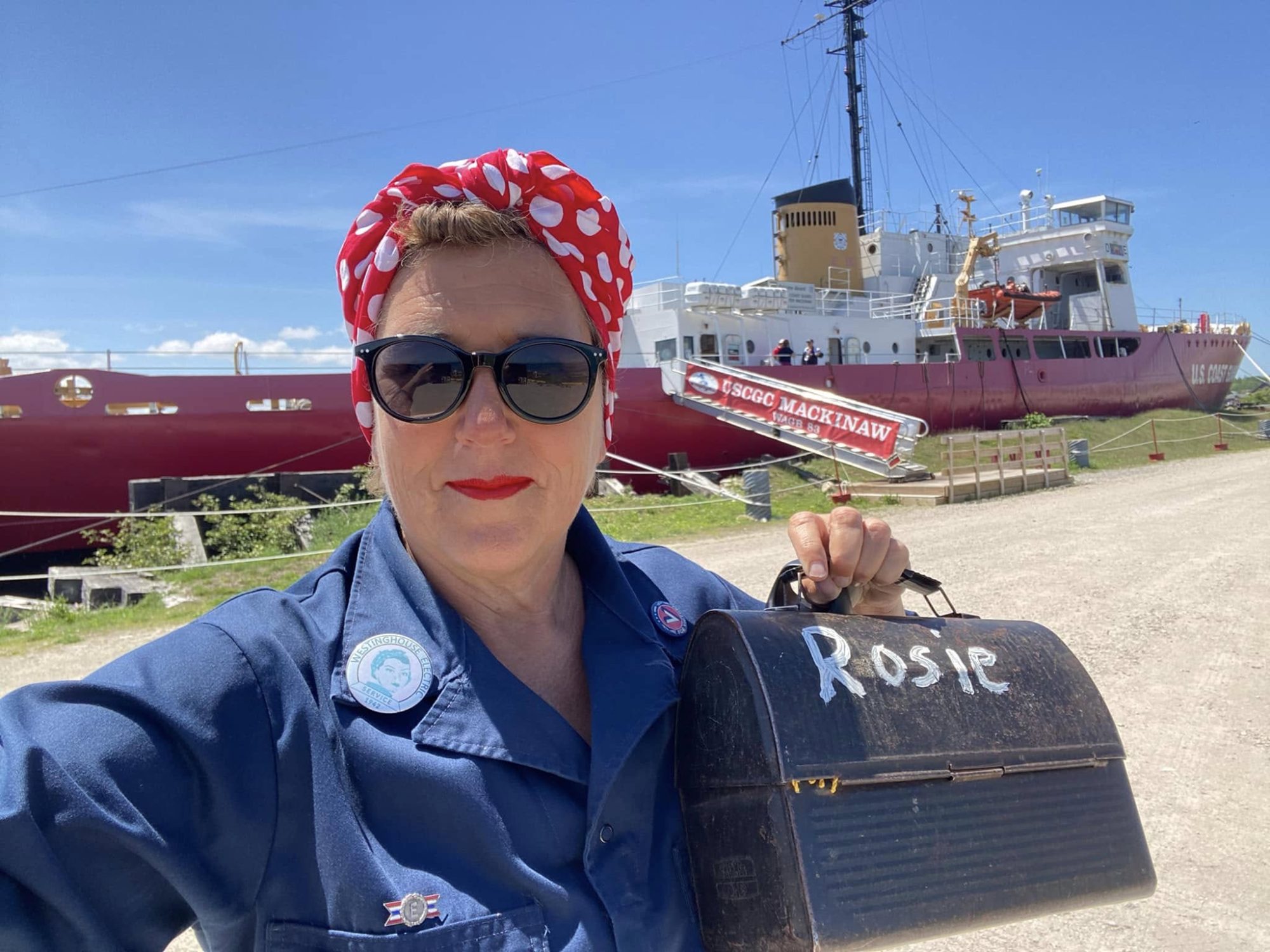 Rosie on the Mackinaw
